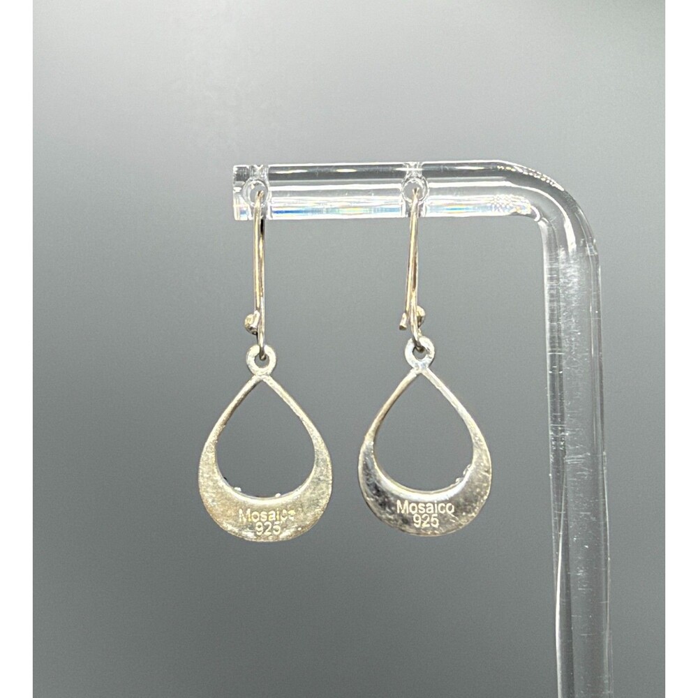 Mosaico 925 Sterling Silver Multicolor Austrian Crystal Open Drop Earrings NWT - Picture 6 of 8